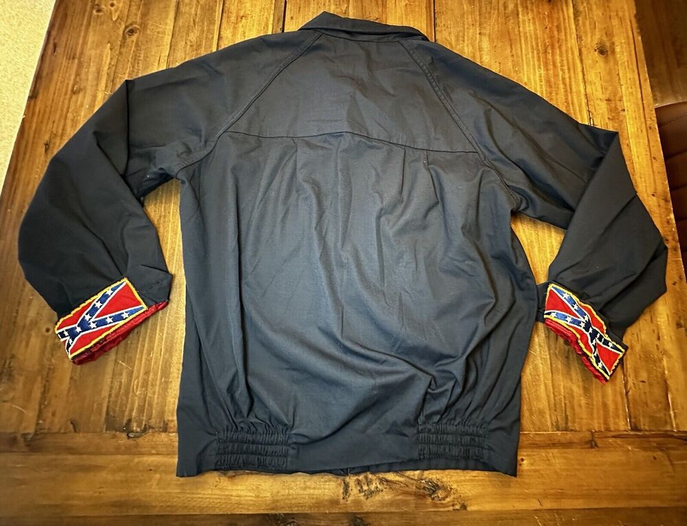Vintage Peters All Weather Sportswear Jacket Size 36 Hidden Southern Flag Cuffs